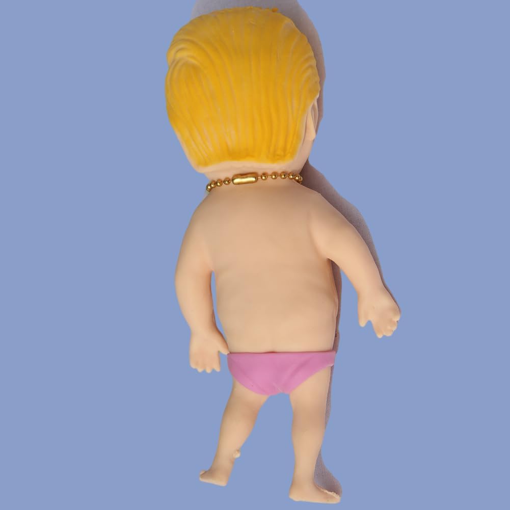 Donald trump merchandise Swimsuit Decompression Dough Ball with Golden Necklace and Swimming Trump Trunks Sand-Filled Squishy Fidget Toys Stress Relief Toy Stress Toys Adults （Swimming Trunks are Random in Color）