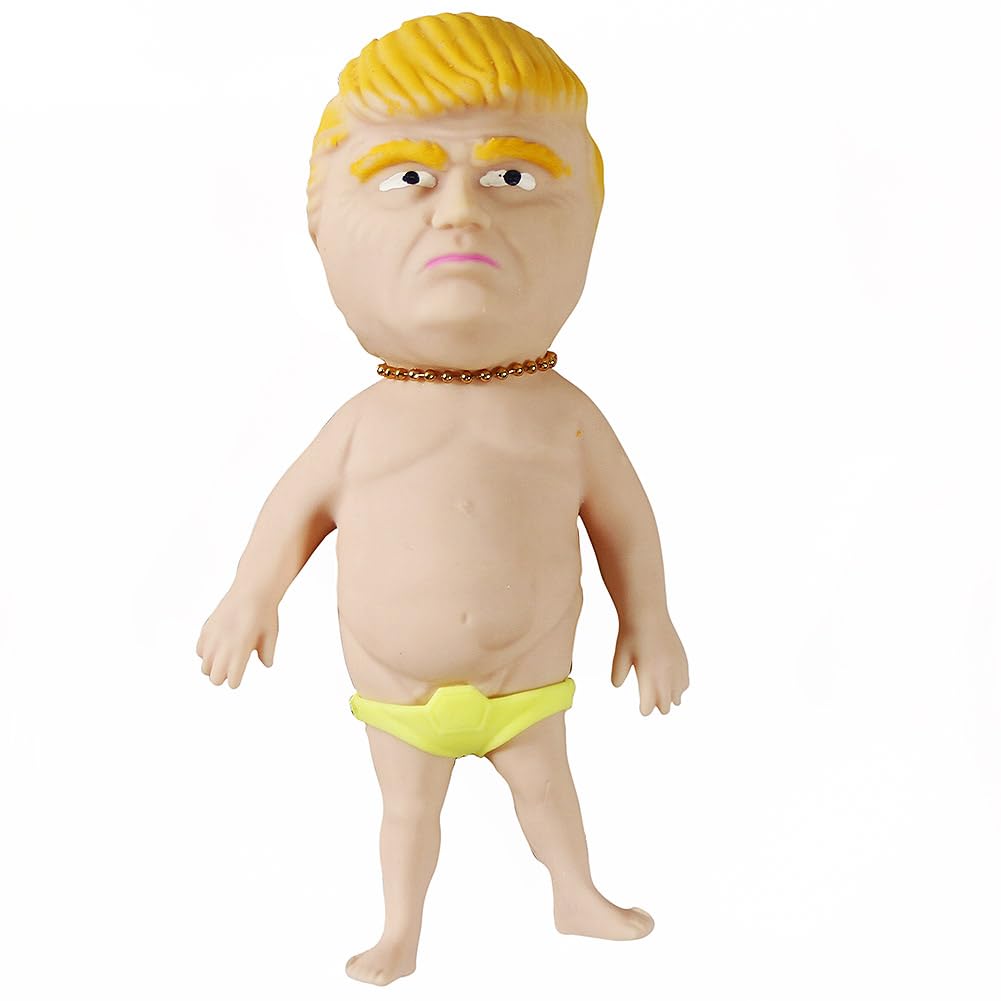 Donald trump merchandise Swimsuit Decompression Dough Ball with Golden Necklace and Swimming Trump Trunks Sand-Filled Squishy Fidget Toys Stress Relief Toy Stress Toys Adults （Swimming Trunks are Random in Color）