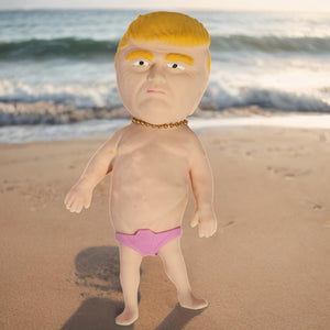 Donald trump merchandise Swimsuit Decompression Dough Ball with Golden Necklace and Swimming Trump Trunks Sand-Filled Squishy Fidget Toys Stress Relief Toy Stress Toys Adults （Swimming Trunks are Random in Color）
