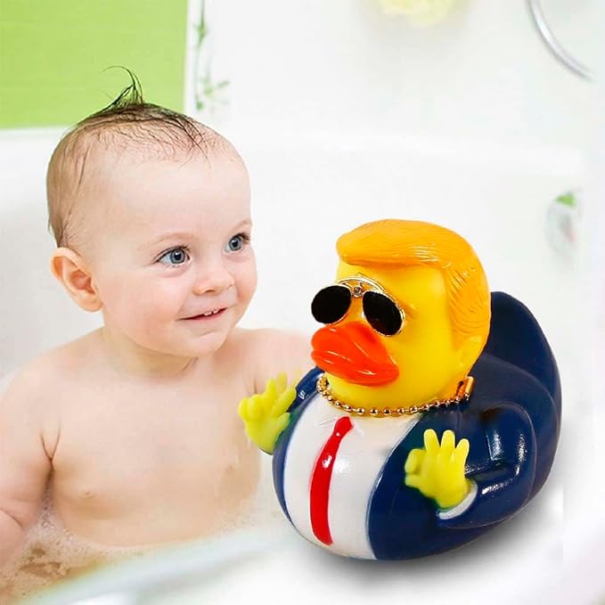 Rubber Ducks Car Duck Dashboard Decoration Trump Duck Squeak Toys Car Ornaments Car Décor Accessories (Buy on Amazon free Shipping)