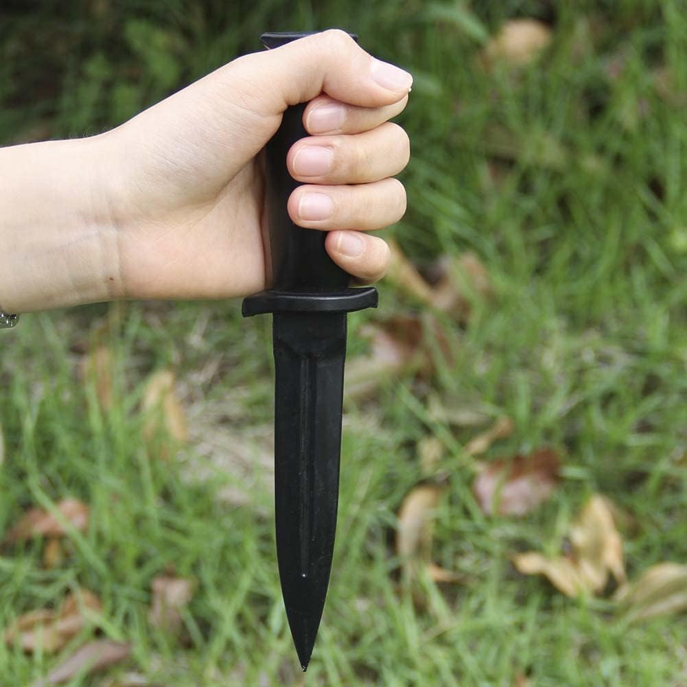 Black Rubber Dagger Prop Knife Harmless Safe Fake Knife Length 9.5 Inch