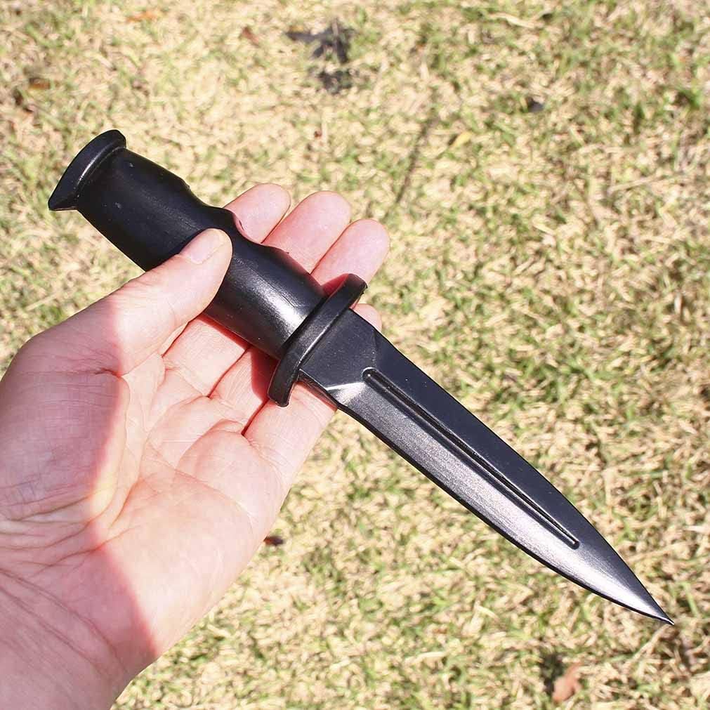 Black Rubber Dagger Prop Knife Harmless Safe Fake Knife Length 9.5 Inch