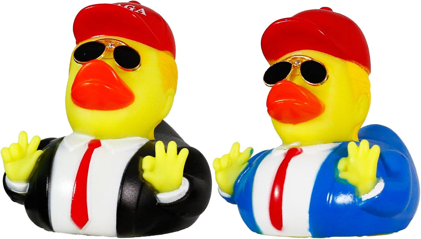 2 Pcs Trump Duck Trump Gifts Trump Merchandise Donald Duck Car Dashboard Decorations Funny Rubber Ducks Donald Trump Duck