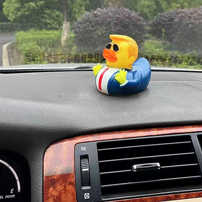 Rubber Ducks Car Duck Dashboard Decoration Trump Duck Squeak Toys Car Ornaments Car Décor Accessories (Buy on Amazon free Shipping)