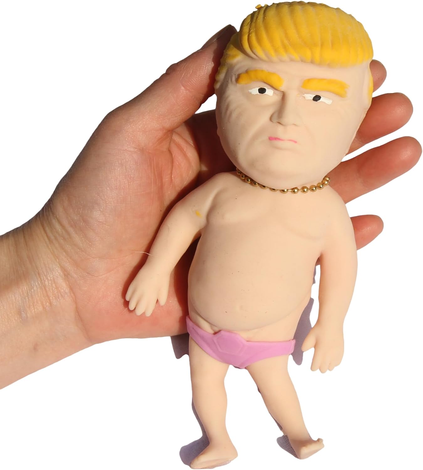 Donald trump merchandise Swimsuit Decompression Dough Ball with Golden Necklace and Swimming Trump Trunks Sand-Filled Squishy Fidget Toys Stress Relief Toy Stress Toys Adults （Swimming Trunks are Random in Color）