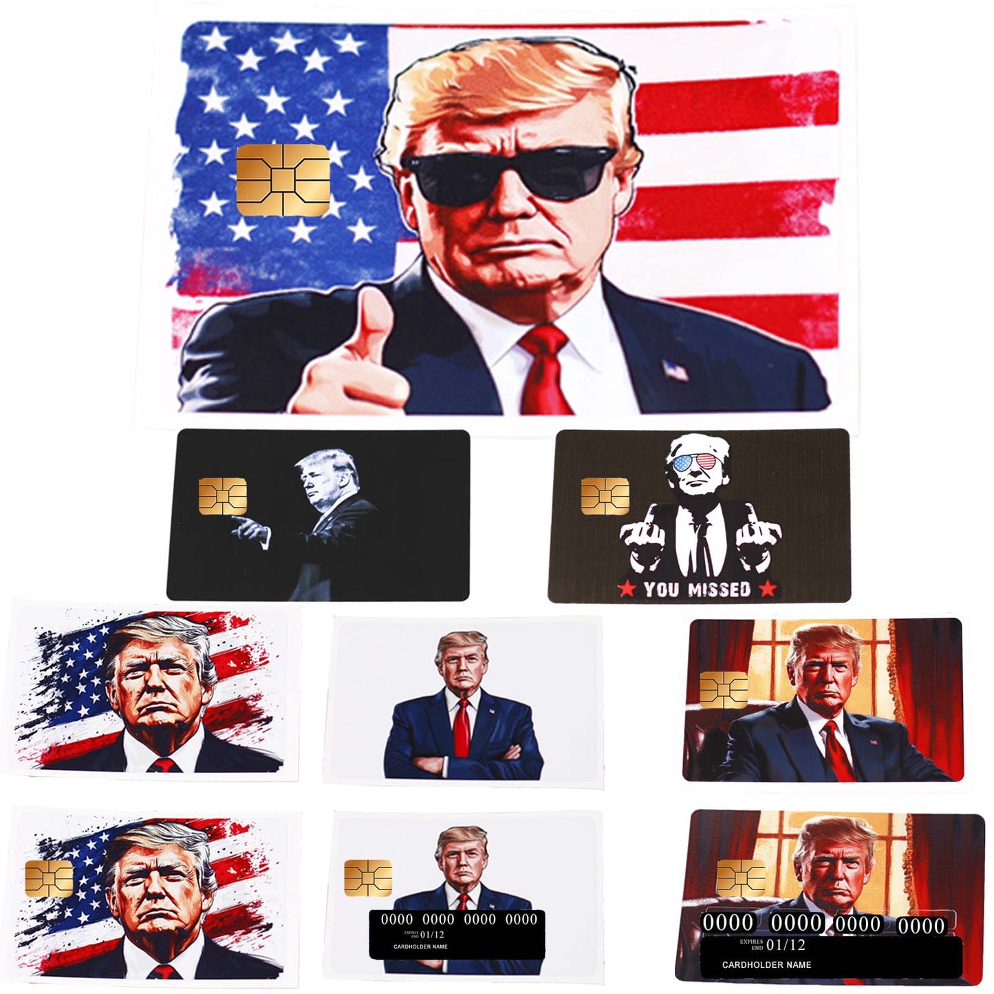 Donald Trump Credit Card Skin Trump Credit Card Sticker Trump Debit Card Skin Trump Card Skin Donald Trump Dredit Card Skin Credit Card Skins Debit Card Sticker Trump Credit Card Skins with Chip 9PCS