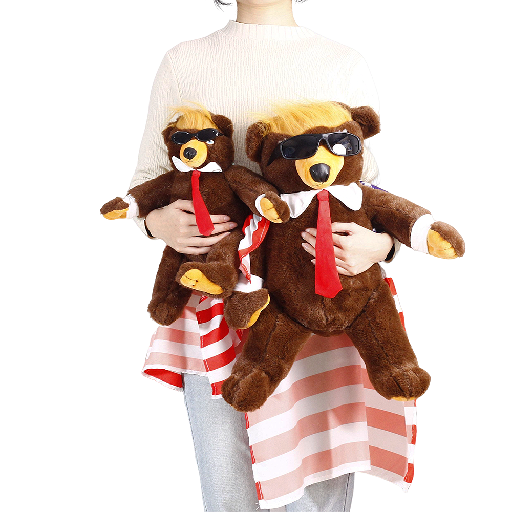 Trump Bear with Flag Cape and Sunglasses Donald Trump Merchandise Donald Trump Doll Trumpy Bear Donald Trump Gifts for Trump Supporters and Patriotic Americans