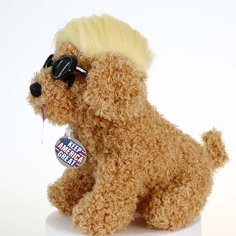 Trump Teddy Dog with Wig, Tag and Flag Donald Trump Merchandise Trump Doll Trump Dog Toy Funny Trump Gifts Trump Decor Funny Toys Donald Trump Gifts Trump Accessories