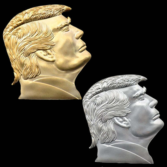 Gold-Plated and Silver-Plated Donald Trump Coins 2025 Set with Display Box 1.77 Inch Trump Coins 2025 Trump Avatar Coins Set for Coin Collector as Trump Gifts Collectible American Coins Trump Coin