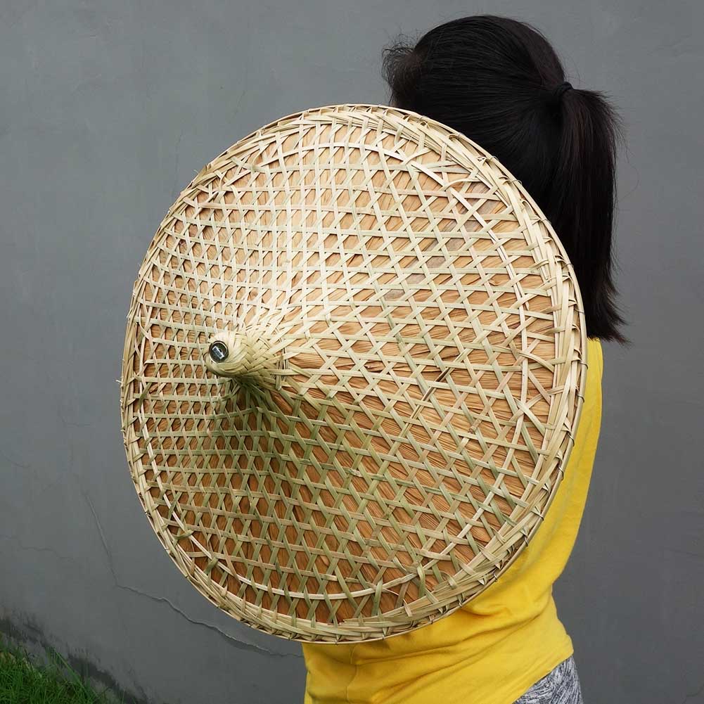 Bamboo Hat China Guangdong Local Characteristics Hand-woven Large Conical Hats Sun Hat 21 Inch