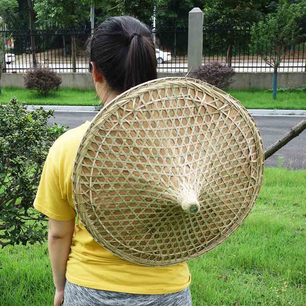 Bamboo Hat China Guangdong Local Characteristics Hand-woven Large Conical Hats Sun Hat 21 Inch