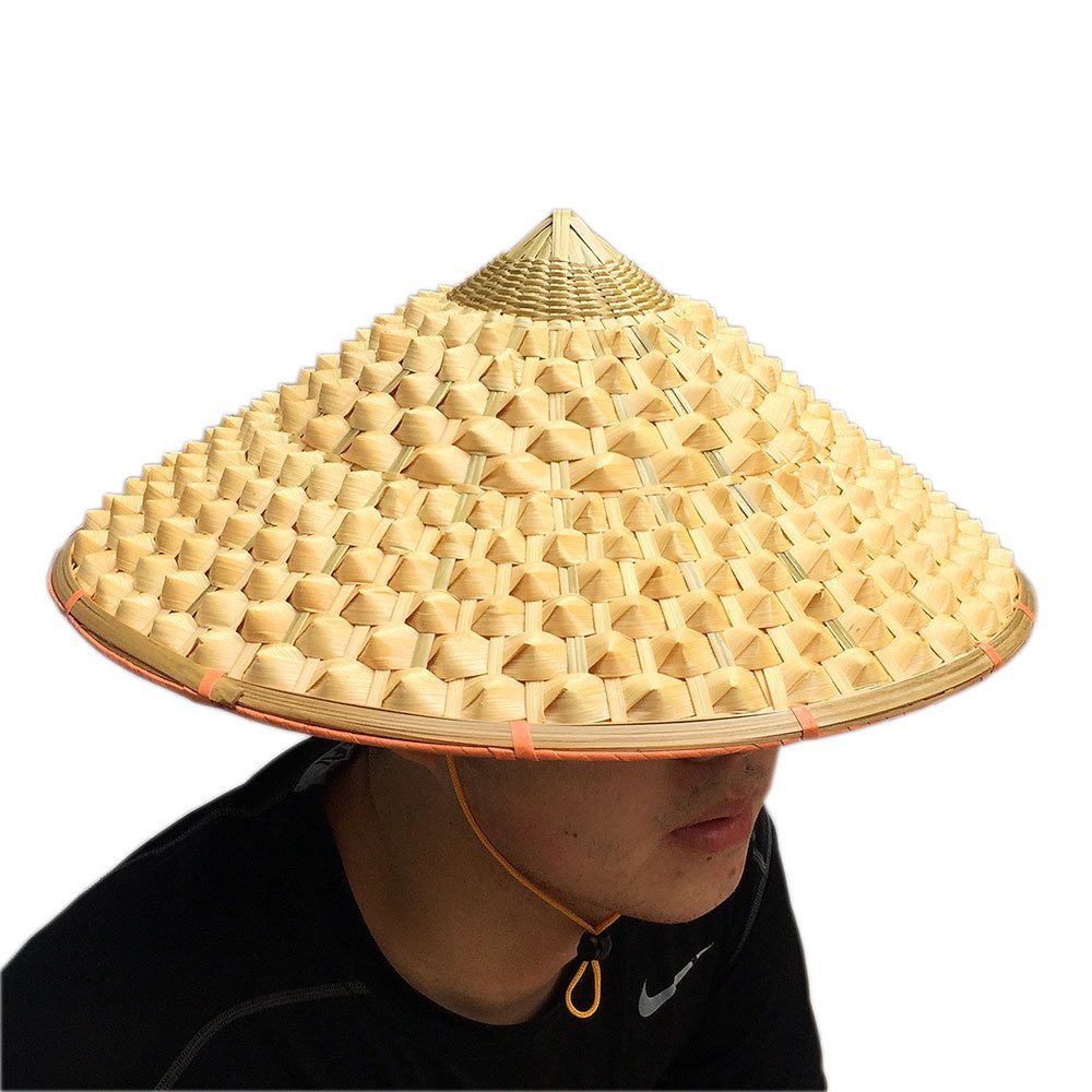 Chinese Oriental Bamboo Straw Cone Garden Fishing Hat Adult Rice Pineapple Hat - sunhilltoy