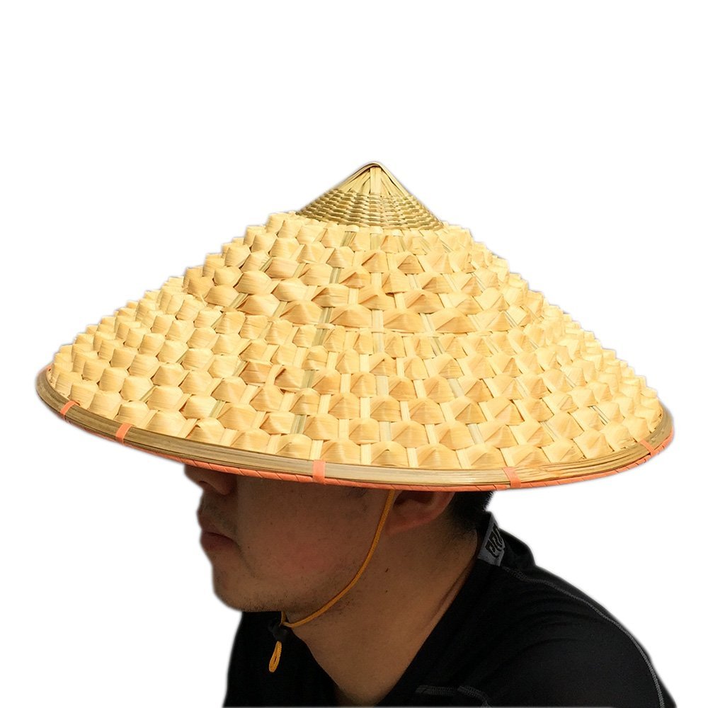 Chinese Oriental Bamboo Straw Cone Garden Fishing Hat Adult Rice Pineapple Hat - sunhilltoy