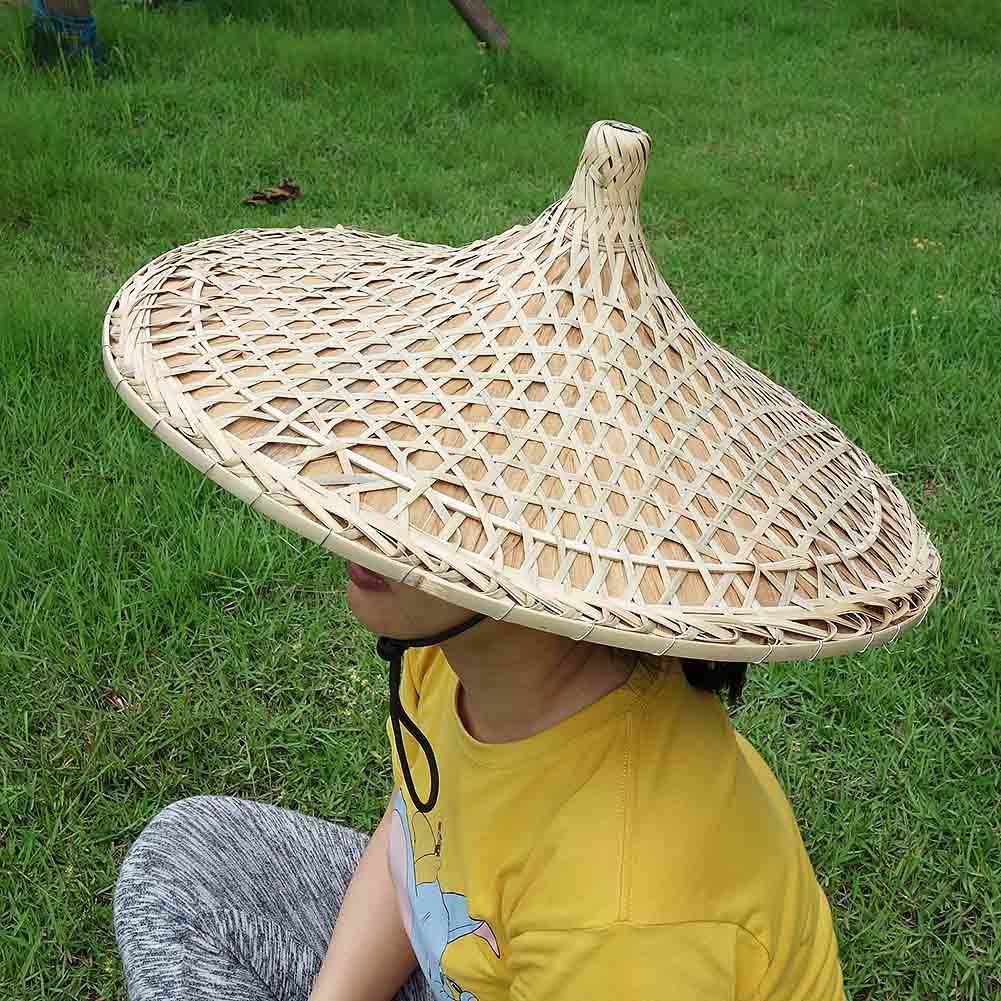 Bamboo Hat China Guangdong Local Characteristics Hand-woven Large Conical Hats Sun Hat 21 Inch