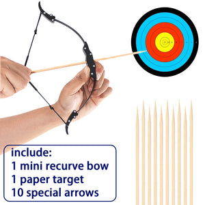 Mini Archery Bow and 10 Arrow Set Mini Recurve Bow Mini Double Aiming Bow