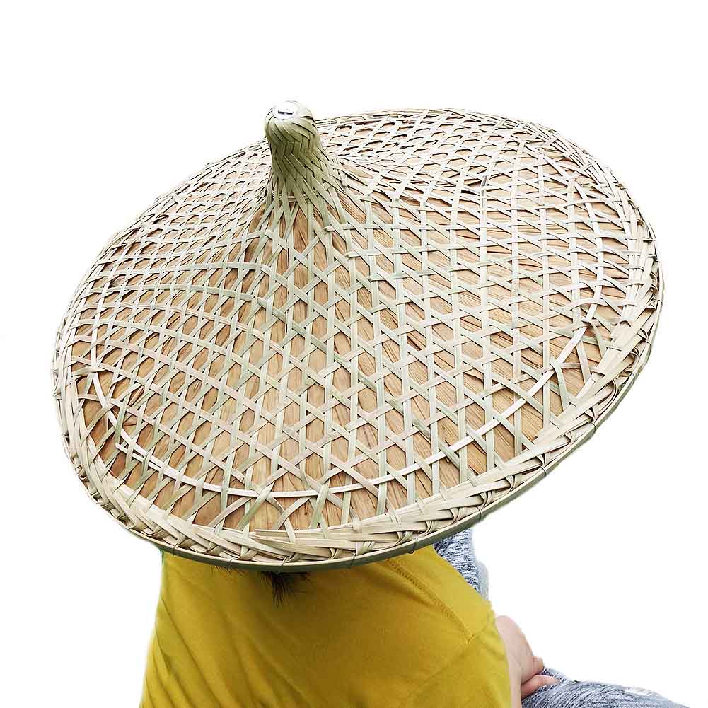 Bamboo Hat China Guangdong Local Characteristics Hand-woven Large Conical Hats Sun Hat 21 Inch